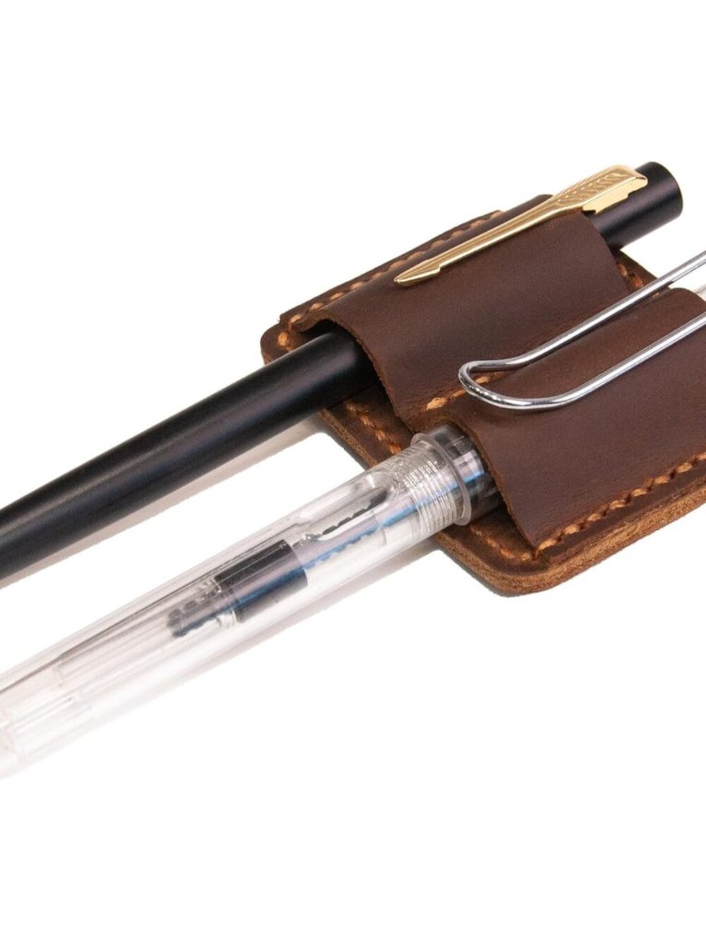Handmade Leather Pen Holder Clip Notebook Pen Loop Stylish, notebook pen pencil